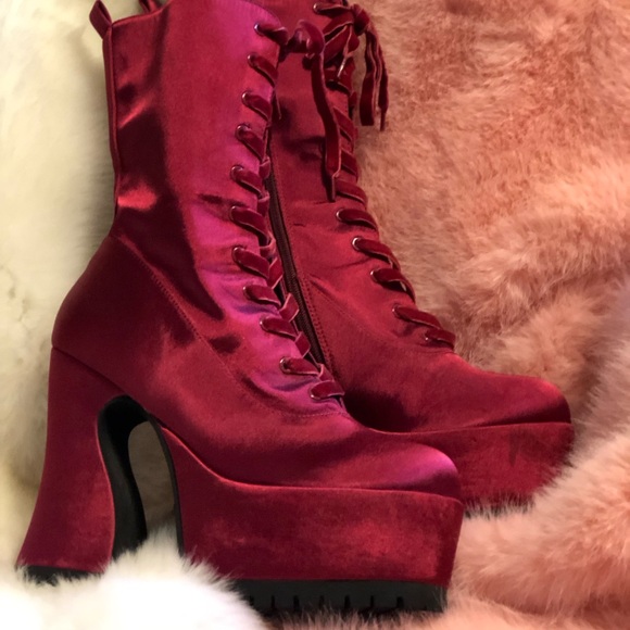 New Wine Colored Boots - Picture 5 of 9